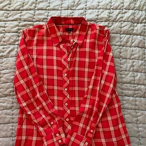 Talbot’s red plaid women’s long-sleeved blouse